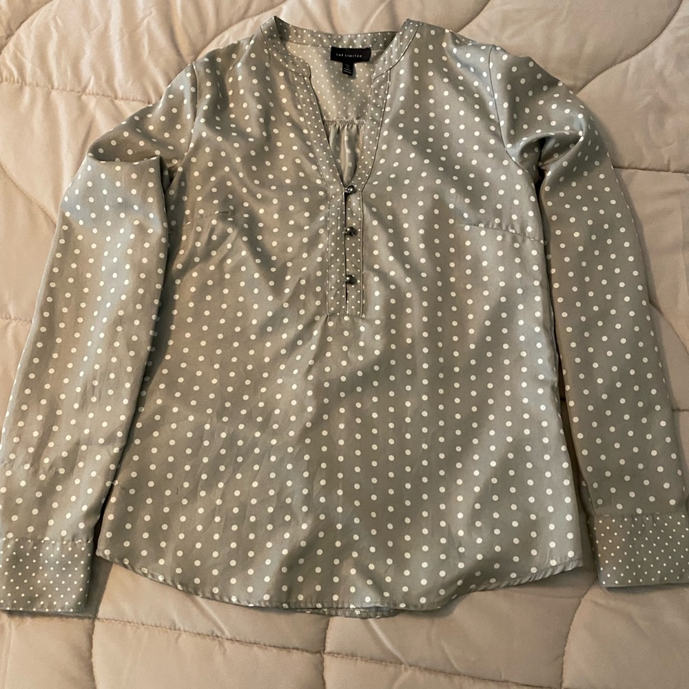 The limited blouse Gray with dots Xsmall Tall